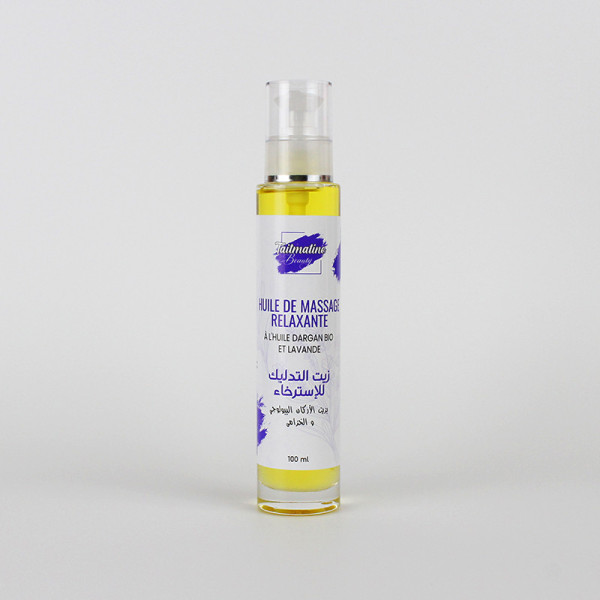 HUILE DE MASSAGE RELAXANTE À L'HUILE DARGAN ET LAVANDE 100ML